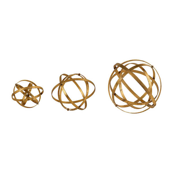 Stet Set of 3 Gold Spheres